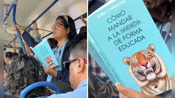 Pasajera desata risas al ser captada leyendo en bus de Lima y usuarios reaccionan: “Necesito ese libro”