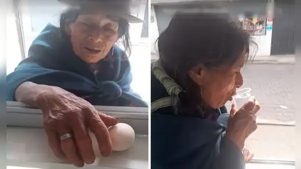 Adulta mayor conmueve en redes al ofrecer 2 huevos a trabajador de farmacia a cambio de medicinas