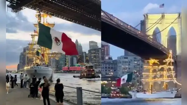 Buque de la Armada Mexicana choca contra el Puente de Brooklyn en Nueva York y deja 2 muertos: este es el video del impacto