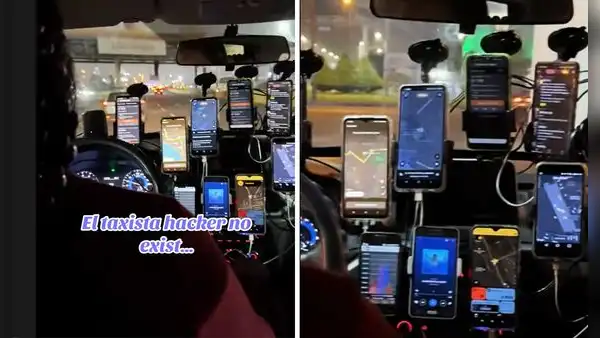 Taxista en Lima usa hasta 11 celulares con aplicativos a la vez y usuarios bromean: "Mente de tiburón"