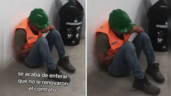 Trabajador peruano rompe en llanto al descubrir que no le renovaron el contrato y conmueve en redes