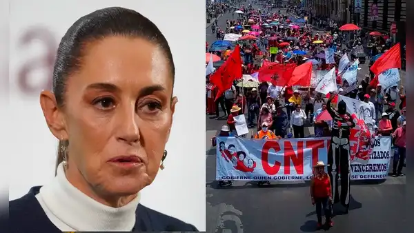 Claudia Sheinbaum, presidenta de México, rechaza encuentro con CNTE tras bloqueo y agresiones en Palacio Nacional