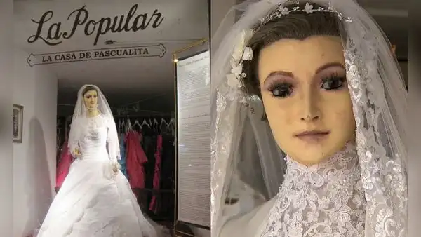 ¿Maniquí o mujer embalsamada?: el misterio de La Pascualita, la "novia" que lleva décadas en una vidriera en Chihuahua