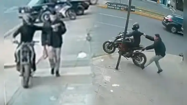 ¡Increíble! Joven se sube a la moto de ladrón y recupera su celular en SJL segundos después del robo