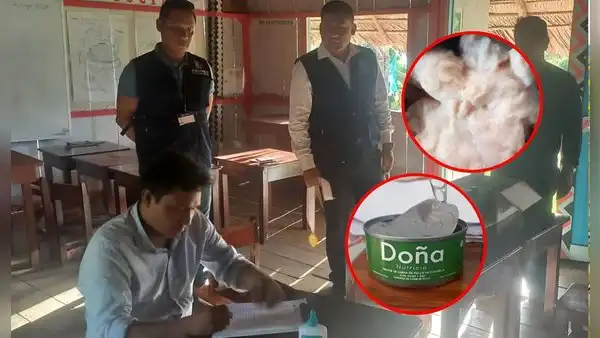 Hallan líquido flemoso en conservas para escolares de Loreto: aún se repartían bajo orden de Wasi Mikuna, pese a previa suspensión