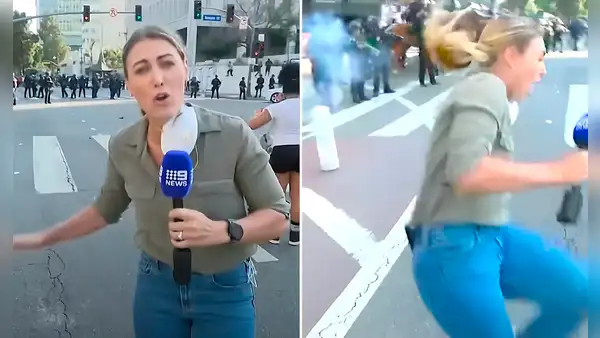 ¡Impactante! Periodista de EEUU es herida por una bala de goma cuando cubría las protestas en contra del ICE en Los Ángeles
