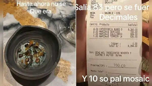 Peruano gastó S/8.300 en restaurante Central y muestra lo que comió: "Entró con hambre y salió con hambre"