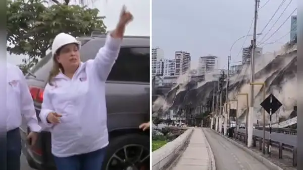 Solo para la foto: Dina Boluarte verificó daños del sismo en la Costa Verde por 20 segundos y se marchó
