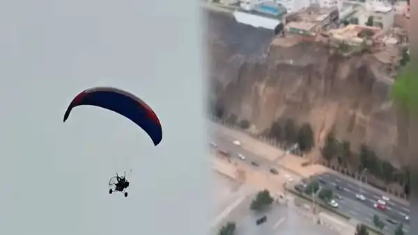 Joven realiza parapente en pleno temblor de 6,1 en Lima y graba derrumbes en la Costa Verde: "El único que no sintió el sismo"
