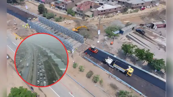 Gran congestión vehicular en la autopista Ramiro Prialé tras inicio de obras en avenida Pedro Ruiz Gallo en Ate