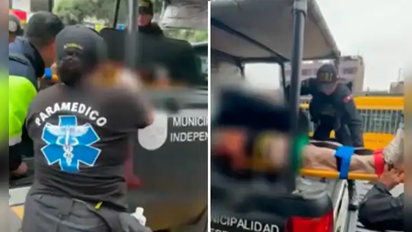 Adulta mayor queda en UCI tras caerle poste en la cabeza en estación Naranjal del Metropolitano