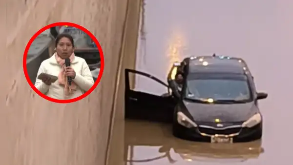 Karma instantáneo: carro que mojó a periodista quedó atrapado en bypass inundado y pidió ayuda