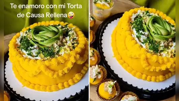Peruana celebró cumpleaños con torta de causa limeña y es furor en redes: “Todo para mí”