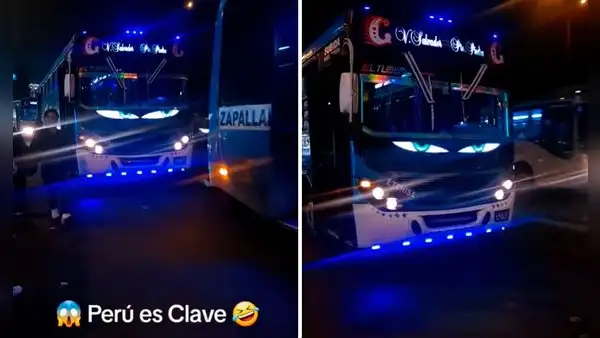 Bus de 'Los Chinos' causa furor en redes por sus 'ojos' en la parte delantera: "Live action de Cars"