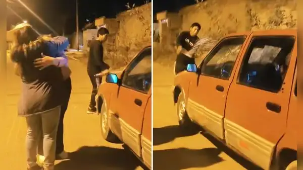 Familia peruana ‘bendice’ con cerveza su nuevo auto Tico y son felicitados en redes: “Buen comienzo”