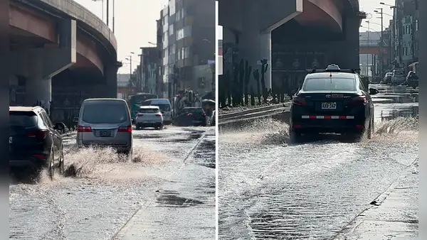 Agua de desagüe inunda la Panamericana Norte por tapa rota de buzón cerca de Caquetá