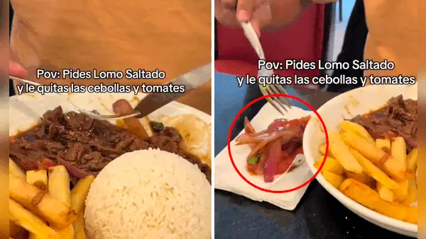 Peruano genera fuerte debate en redes al quitarle cebollas y tomates a su lomo saltado: “Así no es, mano”