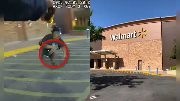 Tiroteo en Walmart en video: cámara corporal capta a mujer con cuchillo intentando agredir a oficiales en Bakersfield, California