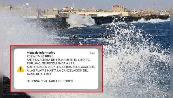 Sismate emite alerta de tsunami en celulares en Perú y recomienda cerrar los accesos a las playas