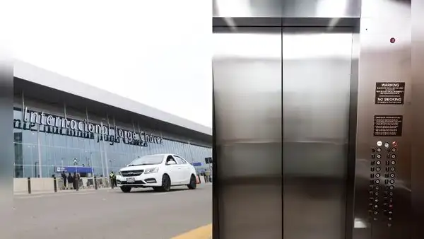 Se registró la caída de un ascensor con dos personas adentro en la torre de control del nuevo Jorge Chávez