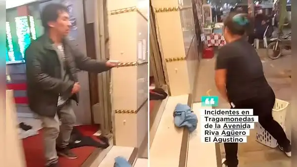 Mujer va a tragamonedas en El Agustino y desata polémica al arrojarle su ropa a un hombre en la puerta de casino