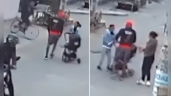 Delincuentes asaltan a madre con su bebé en coche a plena luz del día en calle de SMP