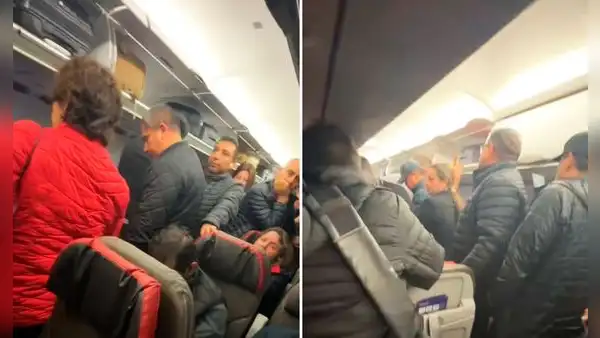 Joven se sorprende al ver a pasajeros de avión usando el mismo estilo de casaca y en redes bromean: “Es el uniforme de invierno en Perú”