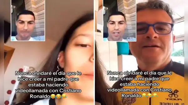 Joven engaña a su papá y le hace creer que está en videollamada con Cristiano Ronaldo: "Eres mi ídolo"