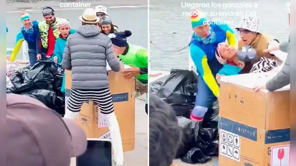 Filtran escena de AFHS donde los Gonzáles rescatan lavadora en Ancón tras caída de contenedores al mar y usuarios reaccionan: ¡Oh, may!