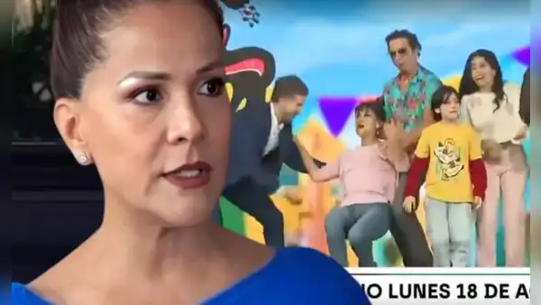 Mónica Sánchez pasa tremendo susto y se salva de aparatosa caída en conferencia de prensa de su nueva novela 'Eres mi bien'