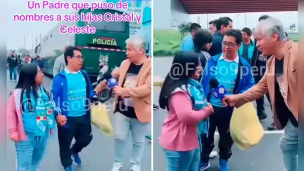 Padre se vuelve famoso al revelar que sus hijas se llaman 'Cristal' y 'Celeste': "Son más hinchas que yo"