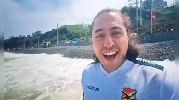 Boliviano se emociona al conocer el mar por primera vez en la Costa Verde y afirma: “Es mágico”