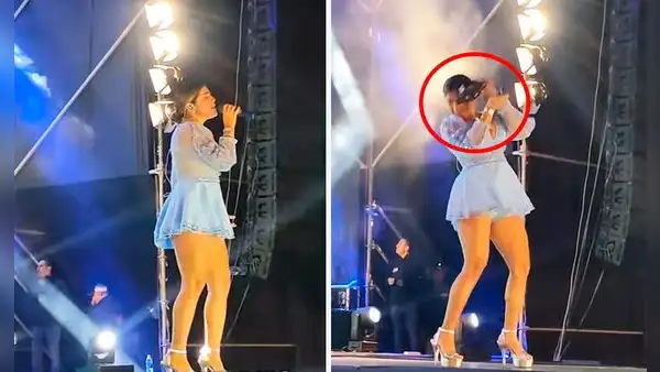 Susana Alvarado pasa terrible susto tras ser golpeada por un dron durante concierto en Chiclayo