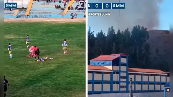 Equipos de Copa Perú disputan pase a la fase final en medio de un incendio forestal: inesperado fenómeno se propagó durante el partido