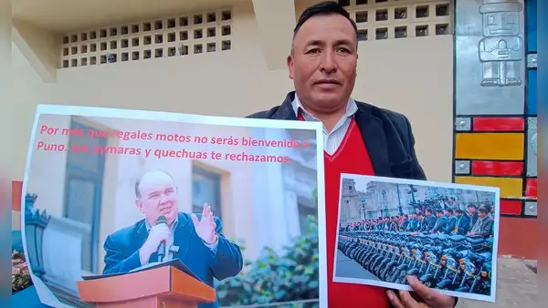 Aymaras y quechuas echarán de Puno a Rafael López Aliaga tras regalar motos a alcaldes de centros poblados