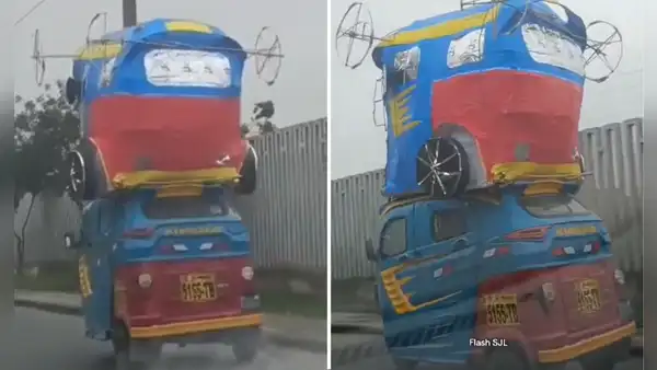 Mototaxi es captada transportando una peculiar 'vaca loca' y usuarios la bautizan como “moto loca”