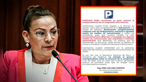 Congresista Kira Alcarraz será investigada por Podemos Perú tras agresión verbal a periodista
