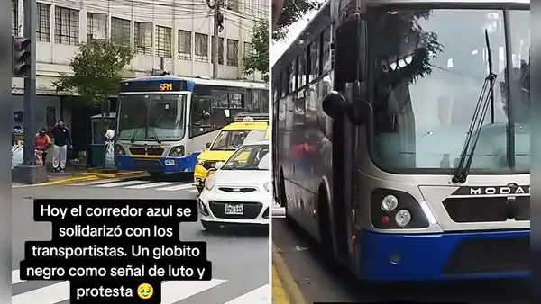 Corredor Azul sorprende en redes con su apoyo al paro: "Aunque nuestras unidades no pueden detenerse, hoy nos sumamos"