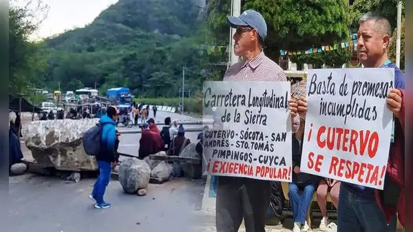 Paro en Cajamarca: rondas campesinas bloquean carretera Fernando Belaúnde y aíslan el norte del país