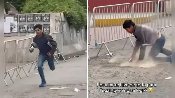Postulante llegó corriendo a San Marcos, se cayó y las puertas ya estaban cerradas: "No se logró"