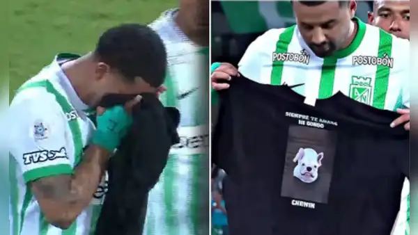 Futbolista colombiano conmueve al dedicar gol a su perro que murió días antes del partido: "Siempre te amaré, mi gordo"