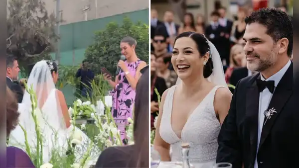 Anahí de Cárdenas protagoniza emotivo momento en la boda de Natalia Salas y Sergio Coloma: "Dos almas se entrelazan"
