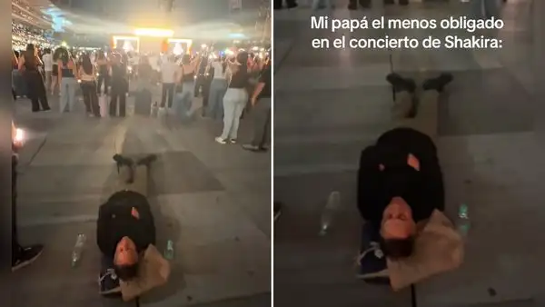 Captan a hombre durmiendo en pleno concierto de Shakira y redes estallan: "Su dinero, sus planes"