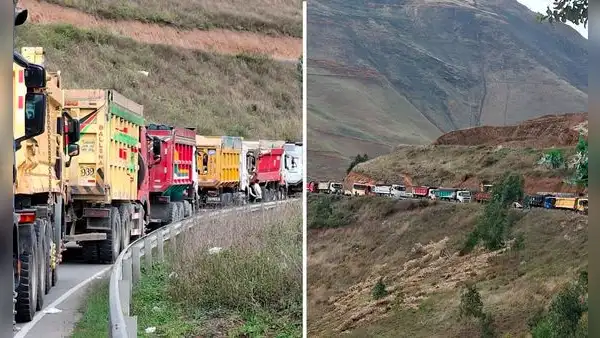 Transportistas de mineral bloquearon vía hacia la sierra de La Libertad en protesta por ampliación del REINFO
