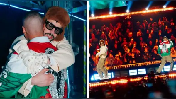 Bad Bunny y J Balvin se reconcilian durante concierto en México tras años distanciados: “Crecer es volver sin rencor”