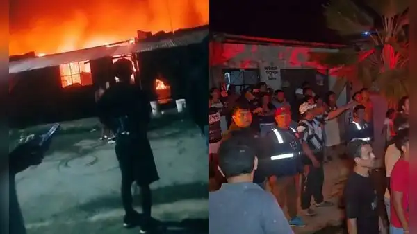Fuerte incendio en asentamiento humano consume viviendas y deja a 4 familias en la calle en Tumbes