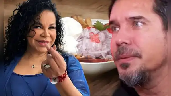 Actor Gabriel Calvo en shock al probar el ceviche con chantilly y papas fritas que comía Eva Ayllón: "No puede ser posible"