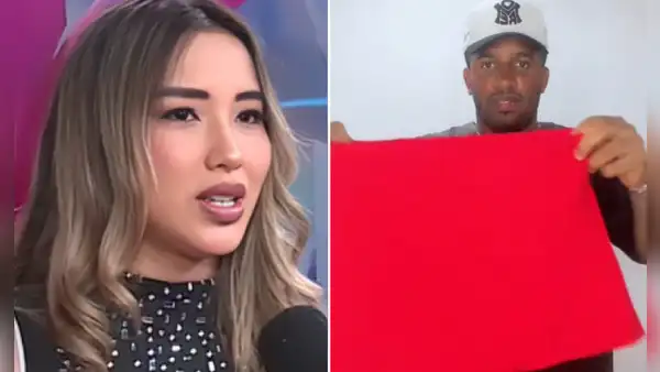 Xiomy Kanashiro reacciona a video viral en el que Jefferson Farfán la apoya vendiendo ropa: "Como lo amo"