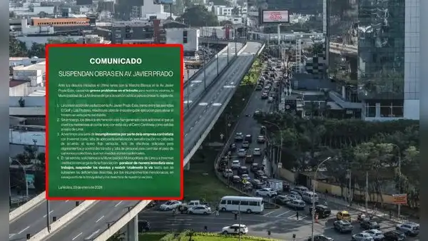 Municipalidad de La Molina pide paralizar obras en av. Javier Prado y advierte colapso vial