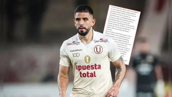 Esposa de Matías Di Benedetto revela que defensa de Universitario tuvo grave accidente antes de dar sus exámenes de nacionalización